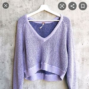 Free People High-Low Purple Sweater